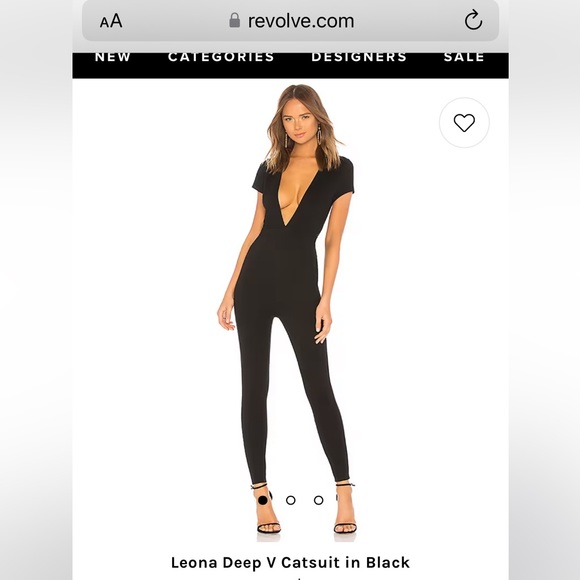 Leona Deep V Catsuit in Black - Picture 3 of 3